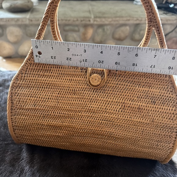 Rattan Bag Hand Woven In Kauai Hawaii Vintage New Never Used Made In Hawaii - Picture 11 of 12